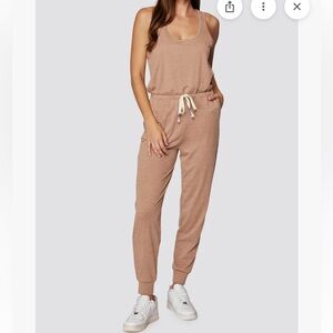Spiritual Gangster tan perfect lounge jumpsuit. Size large